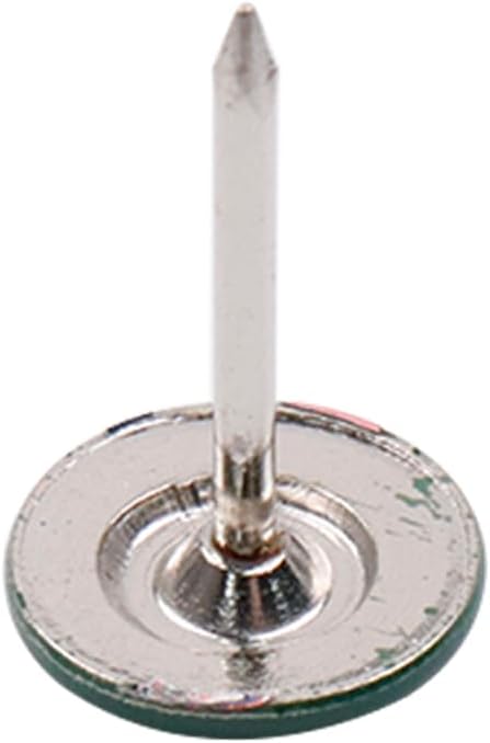 100Pcs Flat Head Upholstery Tacks Home Furniture Decor Tack Upholstery Nails Flat Push Pins Flat Thumb Tacks Green (11mmx17mm)