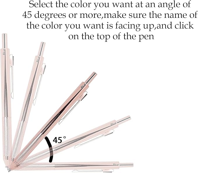 4-in-1 Four-Color Multifunctional Pen, Black/Red/Blue Ballpoint Pen and 0.5mm Mechanical Pencil, Metal Case Pen, Great Gift for Friends, Loved Ones (Rose Gold)