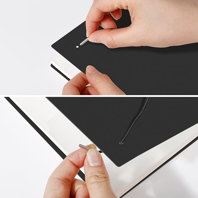 AHGXG Bullet Dotted Journal - Dot Grid Spiral Notebook B5, 140 Pages, 100 GSM Thick Paper, Waterproof Plastic Cover Journals for Bullet Journaling, Sketching, 7.6" x 10", Black