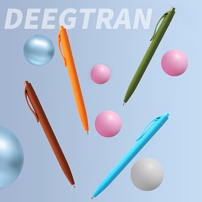 deegtran Pens Bulk, 50 Pack No Bleed Sky Blue Click Pen, Wholesale Retractable Ballpoint Pens, Pens Medium Point, Smooth Ink Pen, 1.0MM Sky Blue Ink