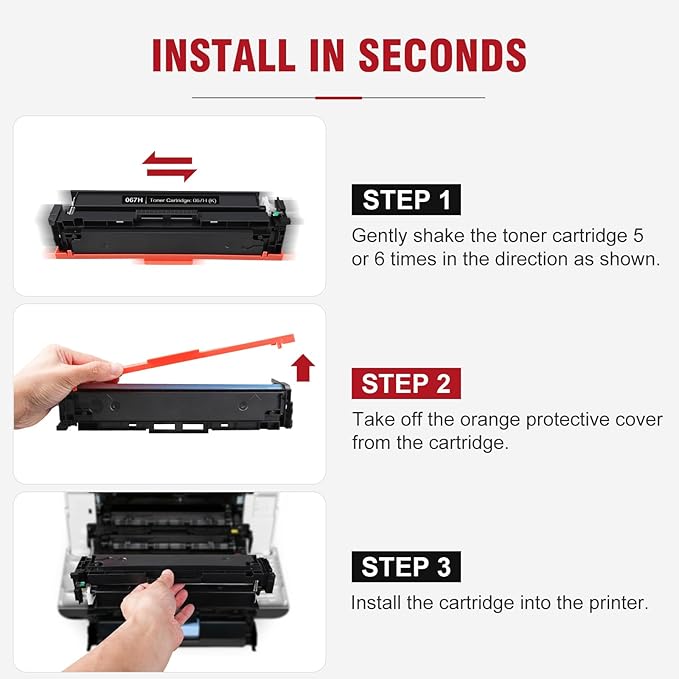 067H 067 Black Toner Cartridge Compatible Replacement for Canon 067H 067 High Capacity Works for Canon Color imageCLASS MF650C MF656Cdw MF653Cdw MF654Cdw LBP630C LBP632Cdw Printer 1-Pack with Chip