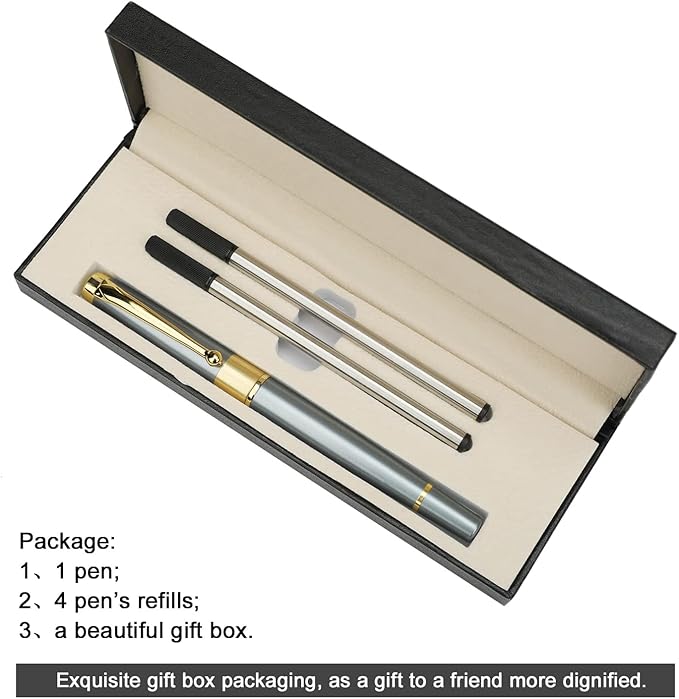 YIVONKA Ballpoint Pen Black Refill,Luxury Ballpoint Line width 0.5mm,Best Ball Pen Gift Set for Men & Women Professional Executive,Office,Nice BallPens Classy Gift Box (Blue)