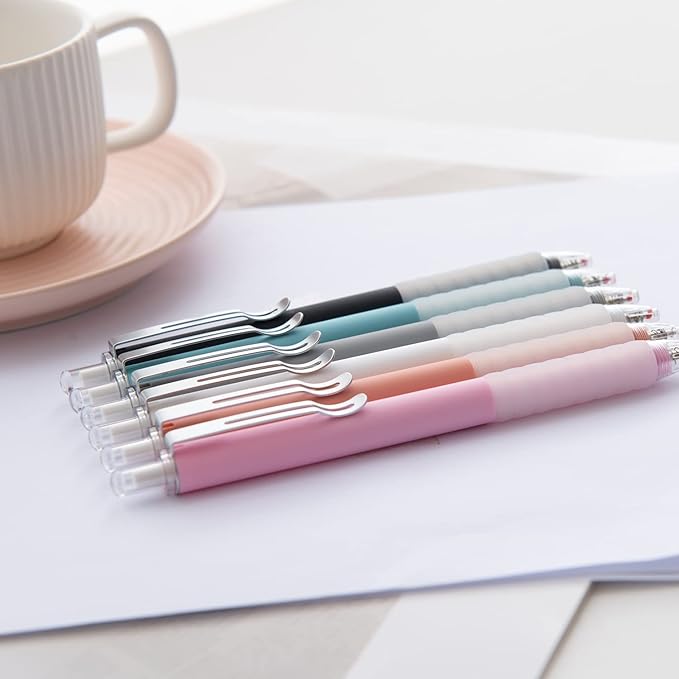 Linbsunne Ballpoint Pens Medium Point 1mm Black Ink Work Pen with Super Soft Grip Ball Point Pen for Men Women Retractable Office Pens (Silver Clip-12 count)