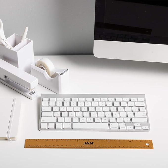 JAM PAPER Strong Aluminum Ruler - 12 Inch - Metal Ruler with Non-Skid Cork Backing - Gold Metallic - Sold Individually