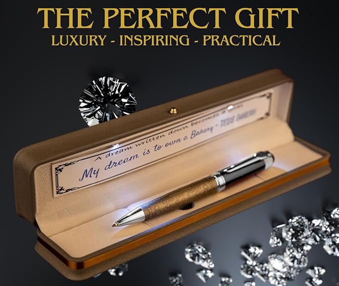 S&R Somit Fancy Pen for Men with Gift Box - Valuable Luxury Pen for Business and Office, Executive Gift for Family & Friends - Special Engraving & Led Decorative Box (BLACK SILVER)