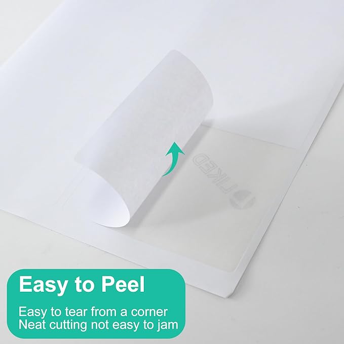 L LIKED 3-1/3" x 4" Printable White Sticker Labels, 300 Labels for Laser/Inkjet Printing - Matte (300 Labels, 50 Sheets)