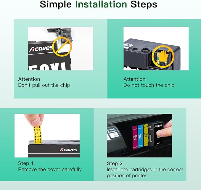 950XL 951XL Combo Compatible for HP 950 950XL and 951XL Ink Cartridges Combo Pack Work for Officejet Pro 8600 8610 8620 8100 8630 8660 8640 76DW 251DW Printers, 5 Pack, 2 Black,Cyan,Magenta,Yellow