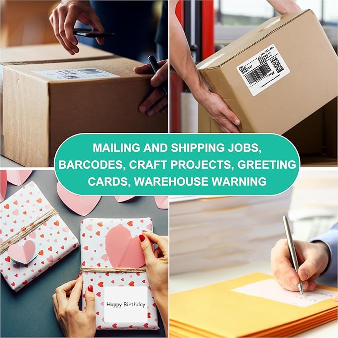 L LIKED Printable Shipping Address Labels, 500 Sheets, 3-1/3" x 4" Sticker Labels for Laser/Inkjet Printing, Matte White - 3000 Labels.