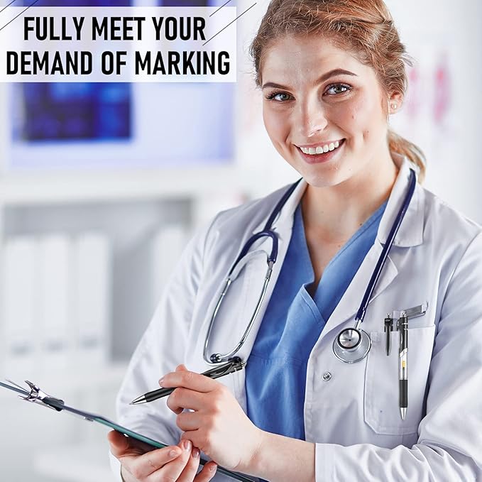 Spakon 200 Pieces Gel Pens Bulk Retractable Ink Ballpoint Pen Bulk Rolling Ball Medium Point 0.5mm Ballpoints with Soft Grip for Journal Writing Office Home(Black)