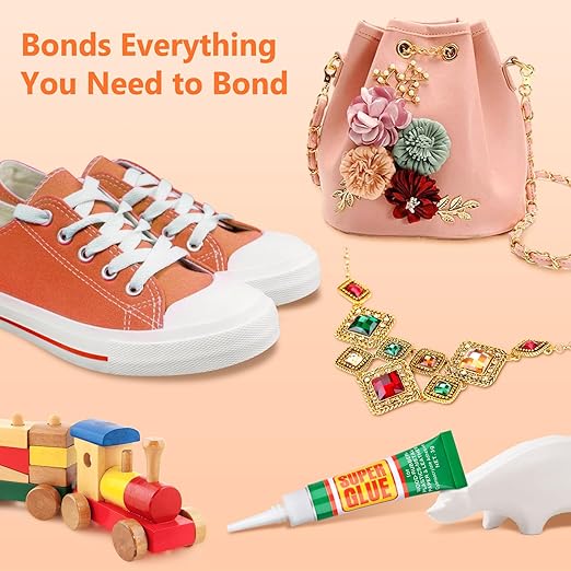 36 x 3g Super Strong Glue for All Purpose, Clear Cyanoacrylate Adhesive Instant Quick Dry Superglue Gel Tubes Bonding Plastic, Metal, Glass, Leather, Wood, Rubber, Jewelry, DIY Crafts Repair