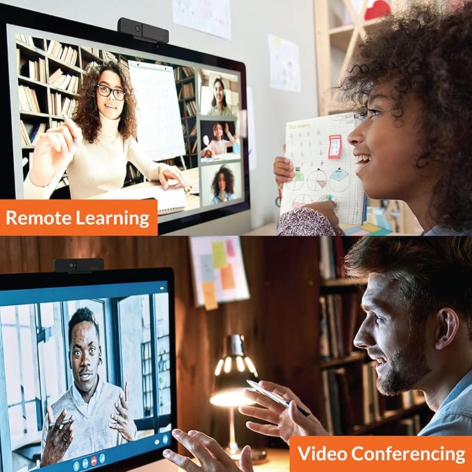 Innex C220 HD 1080p Webcam with Microphone, 71°FOV, Noise Canceling, Low Light Correction, Privacy Shutter - Plug & Play USB Webcam for PC, Windows, Mac - Ideal for Work from Home, Remote Learning