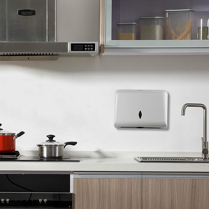 AILELAN Paper Towel Dispensers, Commercial Toilet Tissue Dispensers Wall Mount Paper Towel Holder Multifold/C-Fold Paper Towel Dispenser for Kitchen and Restroom Decor (White)