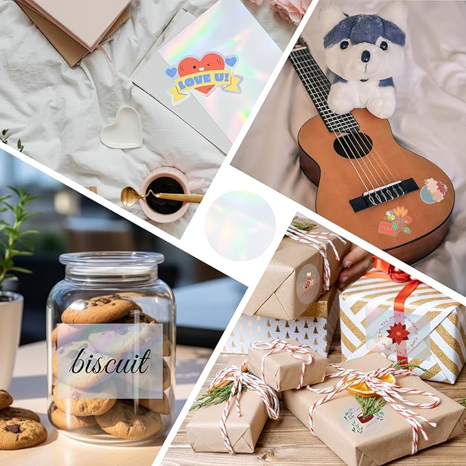 Printable Transparent Laser Sticker Paper, Laser & Inkjet Printable 8.5 x 11 Inches Dries Quickly Stickers Clear Rainbow Vinyl Label 22 pcs