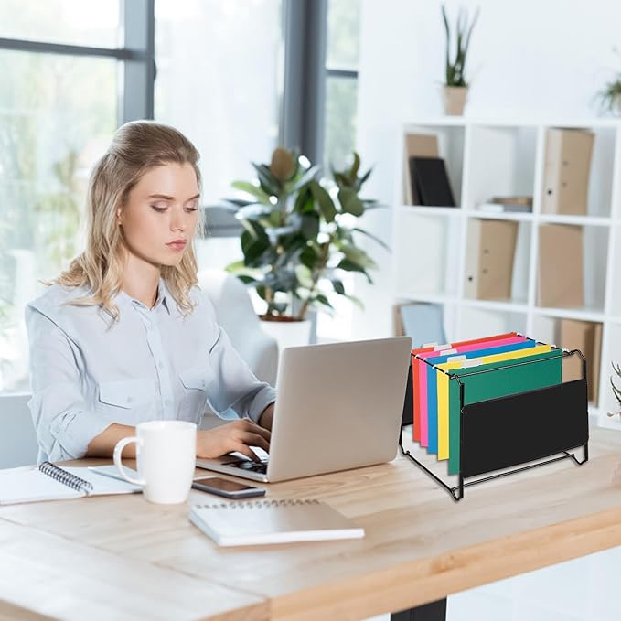 50 Packs Hanging File Folders,Standard Green,Letter Size File Folders with 1/5 Adjustable Cut Tabs,Decorative,Drawer,Desk and Cabinet Use