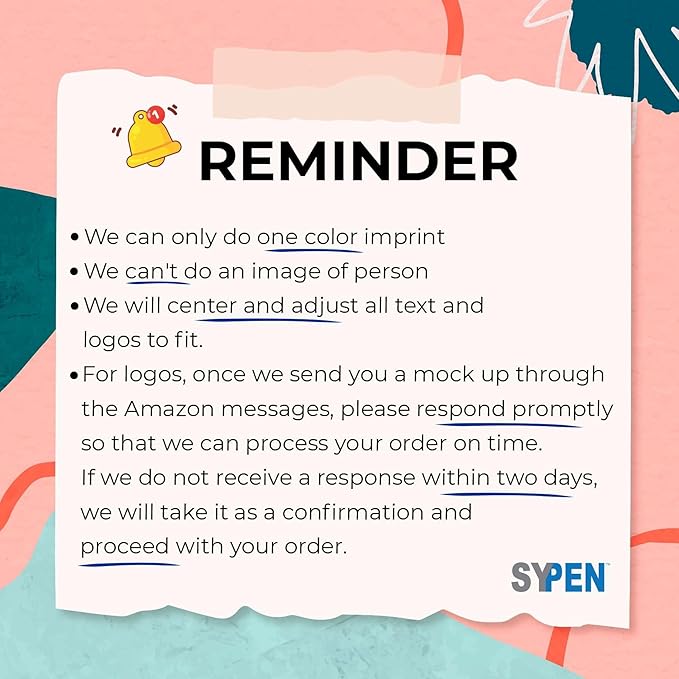 Personalized Stick Pens With your Custom Logo or Text-500 Pack Bulk-for Businesses, Parties, and Events, Custom Printed Slim Ballpoint Pens Colored with Cap, White, Black Ink