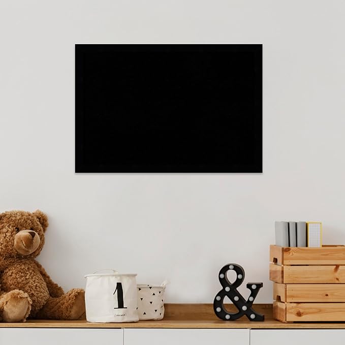 Amanti Art Black Cork Board for Wall, 13x19 Vision Board with Black Wood Frame, Small Corkboard Office Decor for Home Organization, Modern Corkboard Pinboard to Display Items for Home Organization in