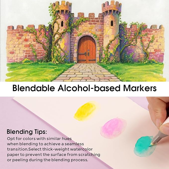120 Colors Alcohol Markers Set with Dual Tip, Alcohol-Based Art Markers for Kids Adults Students, Vibrant Blendable Colors, Premium Portable Case, Ideal Gift for Artists & Beginners