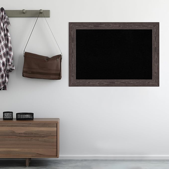 Amanti Art Black Cork Board for Wall, 30x42 Vision Board with Black Wood Frame, Large Corkboard Office Decor for Home Organization, Country Rustic Corkboard Pinboard to Display Items for Home