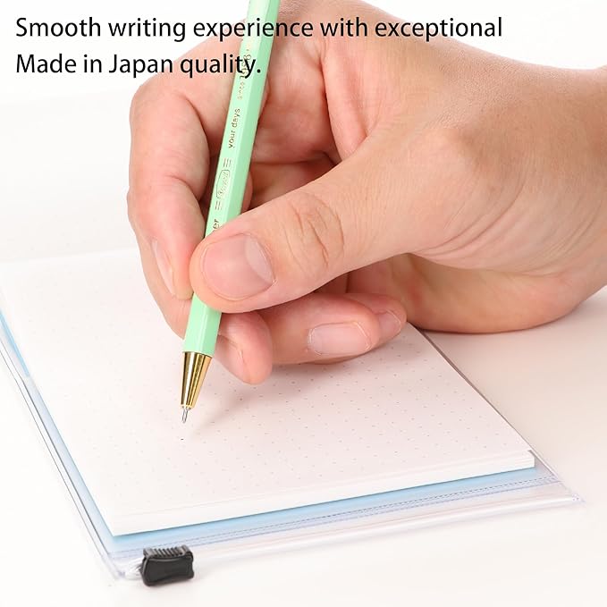 MARK'STYLE Time For Paper – Retro styling Ballpoint Pen, 0.5mm Black Gel Ink, For Office, School, and Journaling | Made in Japan, Refill Included (Green)