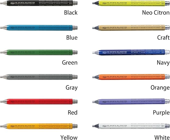 MARK'STYLE days, Gel Ink Metal Ballpoint Pen - 0.5mm Retractable Black Ink, Retro styling Light Weigh Pen, Made in Japan- Perfect for School, Office, and Journaling (Green)