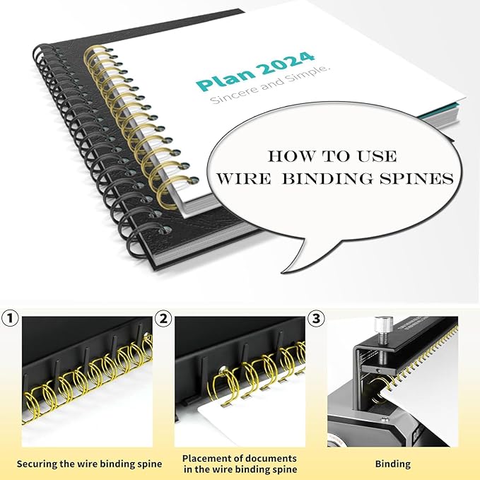 100 Pack Metal Twin Loop Binding Wire Coils, 34-Loop, 3/4" Cinch Book Binding Wire, 3:1 Pitch, YolieraArt Double Loop Bindings180 Sheet Capacity Fit for School Office Notebook Maker Black