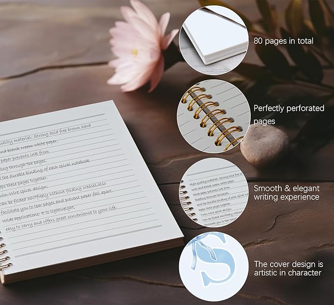 Initial S Notebook Journal,Personalized Teen Girl Gifts,Coquette Trendy Preppy Blue Bow Spiral Notebook,Monogrammed Gifts for Women Teen Girl,College Ruled Hardcover Spiral Notebook 5.5 x 8.3