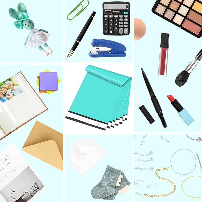 120PC Poly Mailers 6x9 Inch Teal Mailing Envelopes Bags Shipping Bags with Self Adhesive Waterproof and Tear-Proof Postal Bags