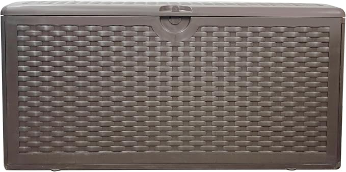 80 Gallon Pro Outdoor Storage Box Waterproof Lockable Resin Deck Box Large, Patio Storage Bin for Pool Accessories Cushion Furniture, Garden Tools, UV-Resistant Outside Delivery Brown