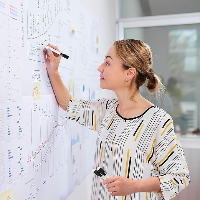 100 Pcs Black Magnetic Dry Erase Markers with Eraser Cap, White Board Mini Dry erase Markers Bulk, Fine Point Tip Student White Board Markers for Teachers Office School Supplies