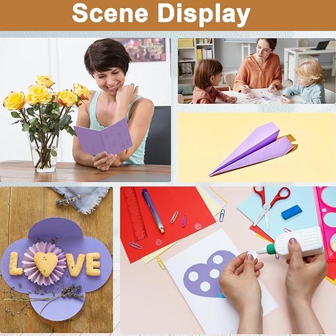 120 Sheets Purple Cardstock 8.5 x 11 Certificate Paper, 92lb Heavyweight Card stock Printer Paper for DIY Card Making, Greeting Cards, Wedding Invitations, Graduations