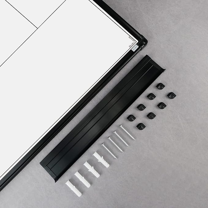 JILoffice Magnetic Dry Erase Calendar Whiteboard, 2 Month White Board Planner 36 X 24 Inch, Black Aluminum Frame Wall Mounted Board for Office Home and School