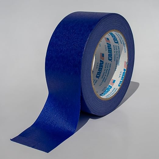 ABRO Blue Painters Tape 2 Inch Wide, 48mm x 55M, All Purpose Blue Tape, Temporary Labeling, Easy Tear, Clean Removal, Masking Tape Colored DIY or Pro