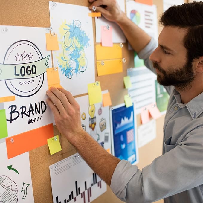 150PCS Clear Thumb Tacks - Standard Push Pins With Steel Points and Transparent Plastic Heads for Bulletin Boards, Crafts, and Office Organization