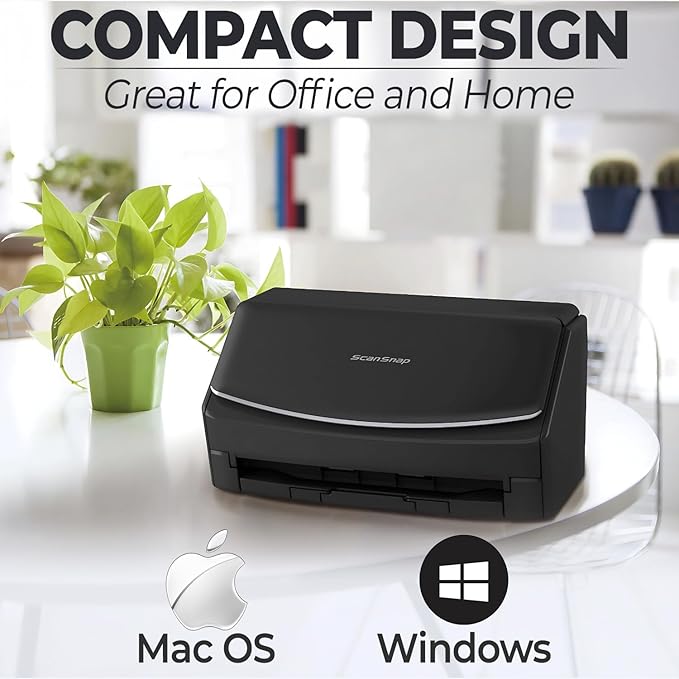 Fujitsu ScanSnap iX500 Scanner Bundle - High-Speed Document ScanSnap iX500 for Home/Office Use - Wireless Connectivity - Mac/PC Compatible - Automatic Document Feeder - Compact Design (Renewed)