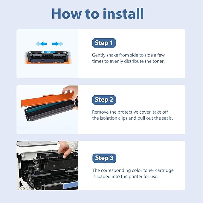 414A Toner Cartridges 4 Pack Compatible with HP 414A W2020A 414X W2020X Toner (with Chip) Works for Pro MFP M479fdw M454dw M454dn M455dn M479fdn Printer (1BK+1C+1M+1Y)