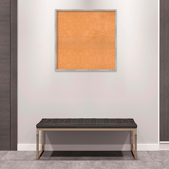 Amanti Art Natural Cork Board for Wall, 31x31 Vision Board with White Frame, Large Corkboard Office Decor for Home Organization, Cottage Corkboard Pinboard to Display Items for Home Organization in