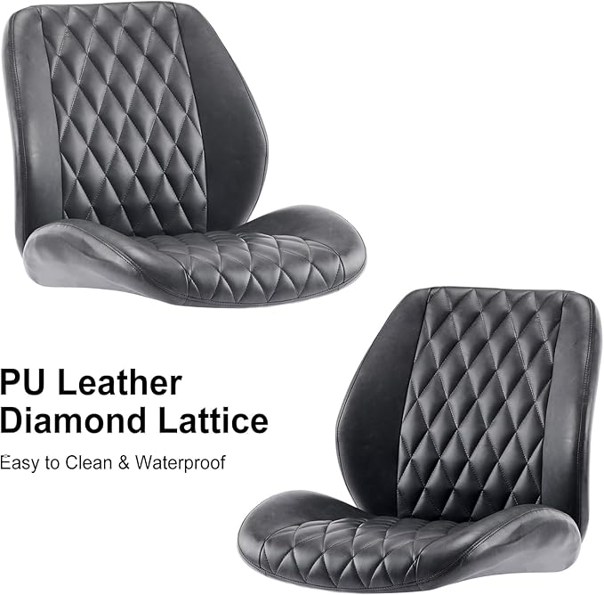 YFO Home Office Desk Chair Office Rubber Casters Ergonomic Computer Chair with Lumbar Support Adjustable Height Rolling Swivel Executive Task Armrests Chair๏ผ Black PU