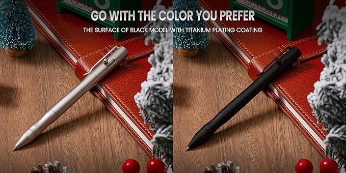 Origin-Joy 3 Pack Stainless Steel Bolt Action Pen Set, Heavy Duty EDC Pocket Gel Tactical Pen With 12 Ballpoint Refills (Sandblasting)