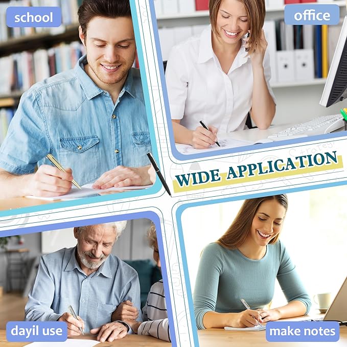 Teling 72 Pcs Small Ballpoint Pen Mini Pens Bulk 4 Inch Short Small Tiny Black Ink Ballpoint Writing Tool for Notebook Pockets Signature Notepads School Office(Sliver, Gold, Black,Classic Style)