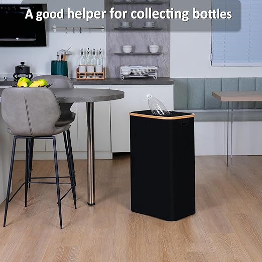 29 Gallons Recycling Bins for Kitchen, Indoor Recycle Bins with Lid, 110L Large Recycle bin with 2 Removeable Reusable Inner Bags, for Bottles Cans Glass Plastice Cartons(Black)