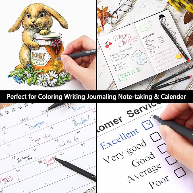 45 Pack Planner Colored Pens, 40 Colors Pens with 5 Stencils, Fineliners for Journal Planner Note Calendar Writing Coloring, Drawing, School Office Art Supplies