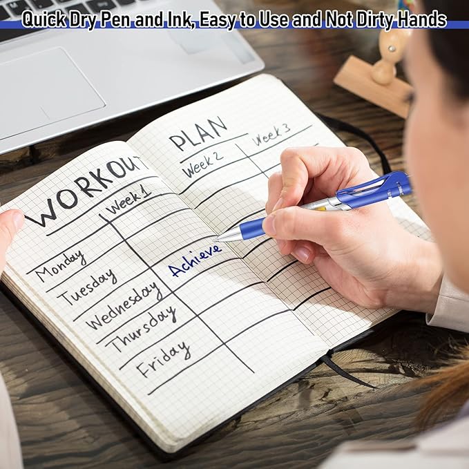 Spakon 200 Pieces Gel Pens Bulk Retractable Ink Ballpoint Pen Bulk Rolling Ball Medium Point 0.5mm Ballpoints with Soft Grip for Journal Writing Office Home(Blue)