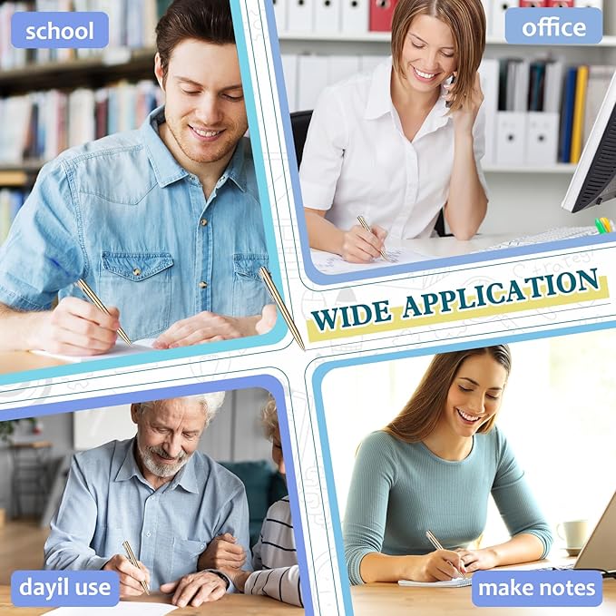 Teling 72 Pcs Small Ballpoint Pen Mini Pens Bulk 4 Inch Short Small Tiny Black Ink Ballpoint Writing Tool for Notebook Pockets Signature Notepads School Office(Champagne,Classic Style)