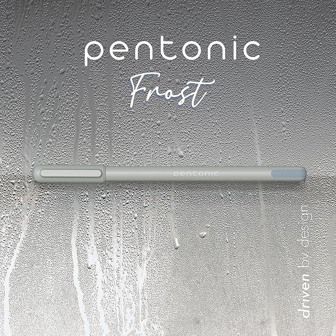 Pentonic Ballpoint Pens, 10 Count, Frosted Pale Gray Barrel with Black Ink, 0.7 mm Fine Point, Smooth Writing For Journaling & Note Taking (PEN13086)