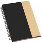 DISCOUNT PROMOS Eco Friendly Spiral Notebooks with Pens Set of 10, Bulk Pack - Perfect for School, Office, Home - Black