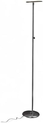 Brightech Sky LED Floor lamp, Torchiere Super Bright Floor Lamp for Living Rooms & Offices - Dimmable, Tall Standing Lamp for Bedroom Reading - Black Chrome
