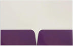 JAM PAPER Custom Printed Semi-Gloss Folders with Round Corner Pockets - Personalized Logo & Text - 12pt C1S - Purple - 250/Pack