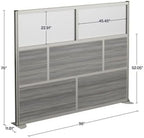 NBF Office Partition Room Divider - 76" H x 96" W Espresso & Warm Ash, Large Privacy Screen, Portable Partition Wall, Free Standing Office Divider