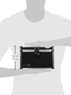 Vaultz Lockable Index Card Holder - Flash Card Organizer for Recipes, Passwords or Studying Holds 550 5x8 Notecards - Index Card Box Study Accessories, Black