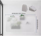 Acrylic Privacy Screen Divider, Portable Desk Panel for Workstations, Frosted Tabletop Partition for Offices & Schools (Clear-B, 100x30cm/39.4x11.8in)